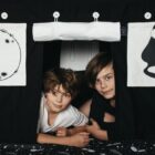 Playhouse/ Table playhouse / Tablecloth playhouse / Play tent / Indoor playhouse / Table tent / FUNDERTABLE "Funder the moon"/ night/ cats