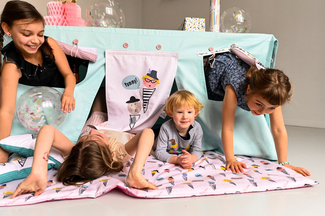 Playhouse/ Table playhouse / Tablecloth playhouse / Play tent / Indoor playhouse / Table tent / mint FUNDERTABLE "ParadICE ISLAND"