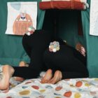 Playhouse/ Table playhouse / Tablecloth playhouse / Play tent / Indoor playhouse / Table tent / FUNDERTABLE/lovely rabbits/ sweet bunnies