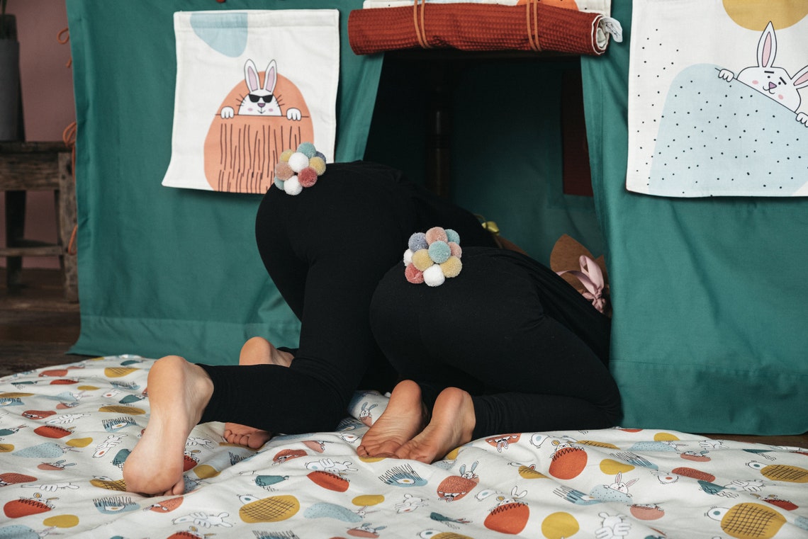 Playhouse/ Table playhouse / Tablecloth playhouse / Play tent / Indoor playhouse / Table tent / FUNDERTABLE/lovely rabbits/ sweet bunnies