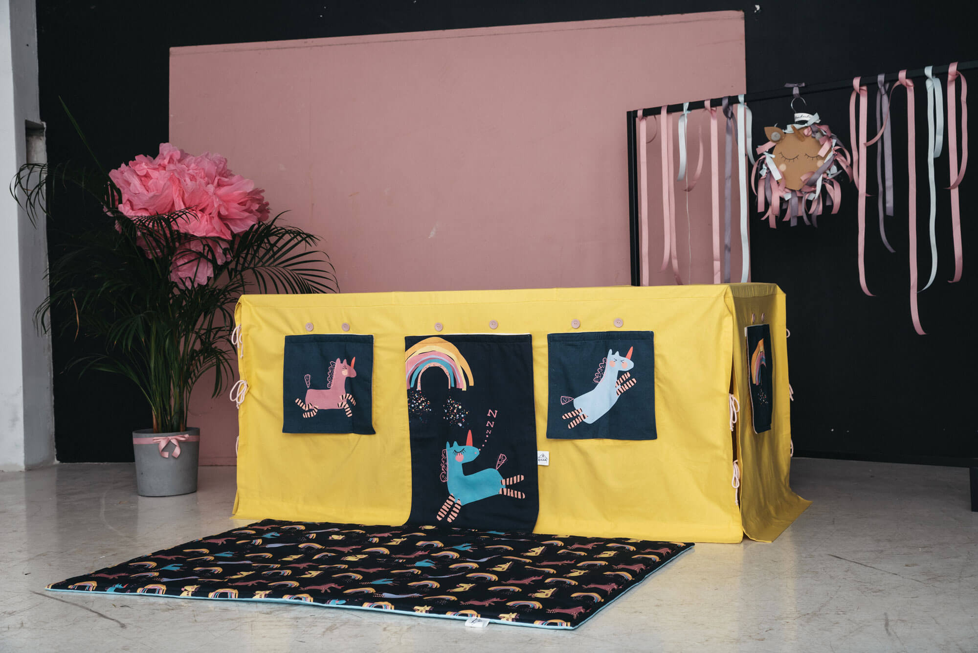 Playhouse/ Table playhouse /Tablecloth playhouse /Play tent /Indoor playhouse / Table tent / FUNDERTABLE "City-born UNICORN" / Unicorn Decor