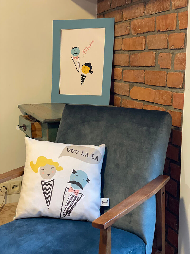 Kids' pillow/ Children cushion/ Children room decor/ Kids room decoration/ Ice cream decoration / FUNDERTABLE / "ParadICE ISLAND" set