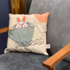 Bunny decor, bunny cushion