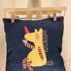 Yellow unicorn pillow